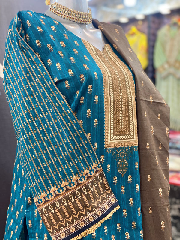 Bin Saeed 3Pc Stitched Khaddar Printed Suit – BSK-011