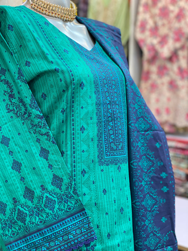 Bin Saeed 3Pc Stitched Khaddar Printed Suit – BSK-020