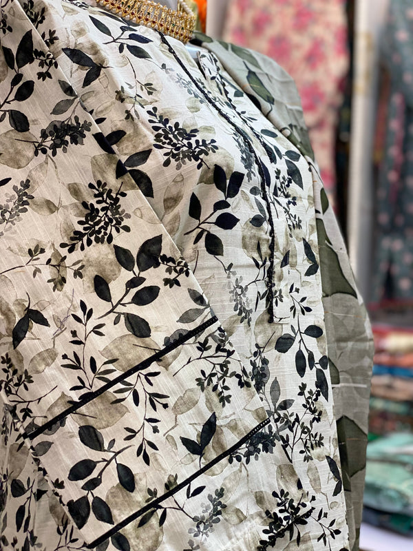 Bin Saeed 3Pc Stitched Khaddar Printed Suit with sequence Dupatta – BSK-019