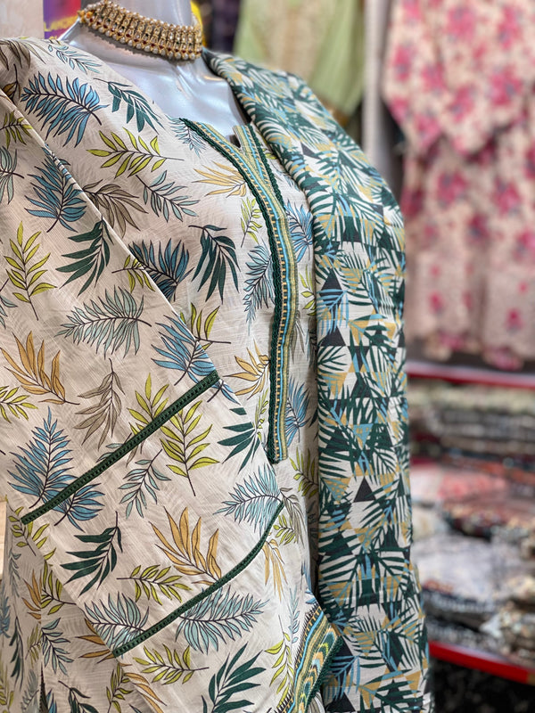 Bin Saeed 3Pc Stitched Khaddar Printed Suit – BSK-026
