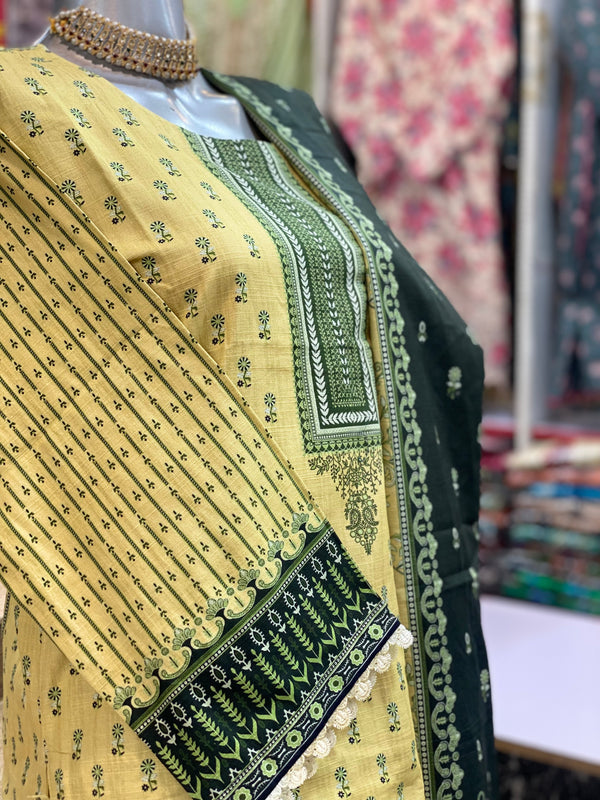 Bin Saeed 3Pc Stitched Khaddar Printed Suit – BSK-022